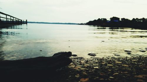 Scenic view of sea during sunset