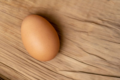 High angle view of eggs on table