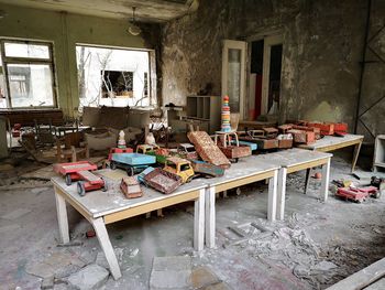 Interior of abandoned building