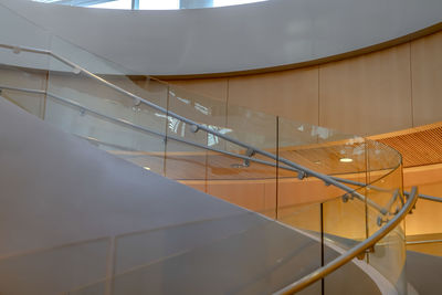 High angle view of staircase in building