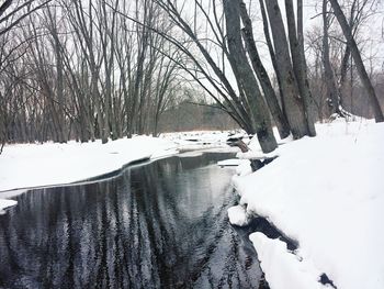 Scenic view of snow covered landscape