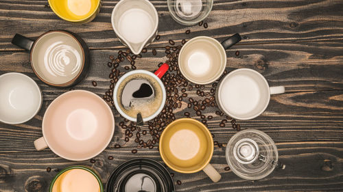 High angle view of food on table