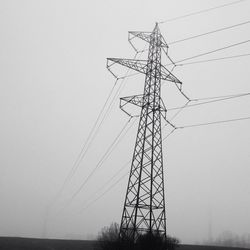 Low angle view of electricity pylon