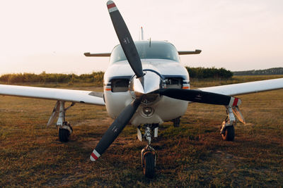 View of airplane on airport runway