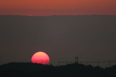 Silhouette of landscape at sunset