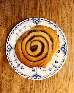 High angle view of dessert on table