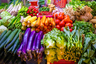 Various fruits for sale at market stall