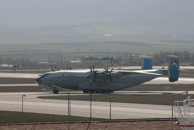 Airplane on airport runway