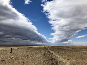 Scenic view of land against sky