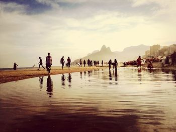 People enjoying in river