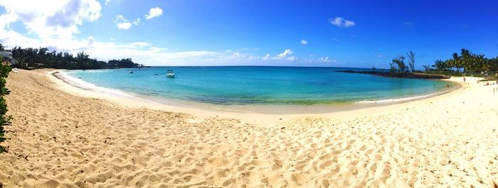 Scenic view of beach against sky