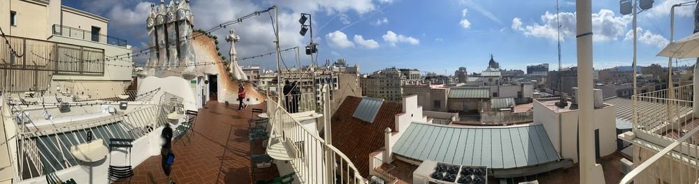 Panoramic view of buildings against sky