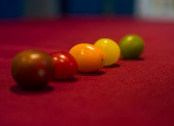 Close-up of tomatoes on table