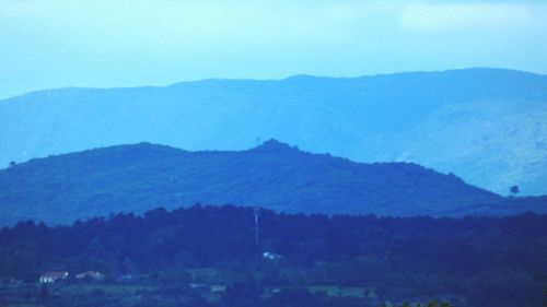 Scenic view of mountains against sky