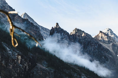 Scenic view of rocky mountains against sky