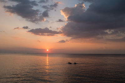 Scenic view of sunset over sea