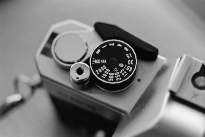 Vintage film camera top view