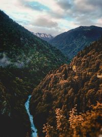 Scenic view of mountains against sky