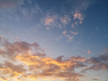 Low angle view of sky during sunset