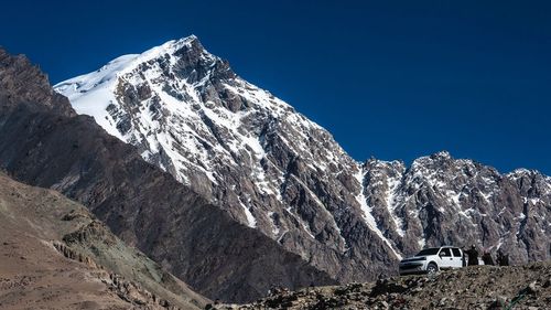 Scenic view of snow mountains against sky