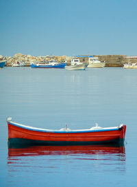 Boats in calm sea