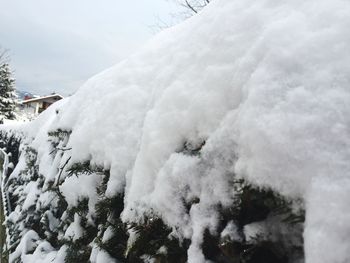 Scenic view of snow covered mountains