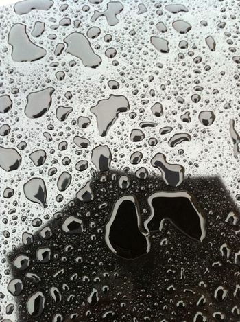 Close-up of water drops on glass