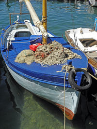 Boat sailing in sea