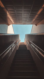 Low angle view of steps in subway