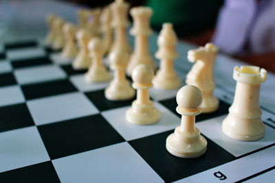 Close-up of chess pieces