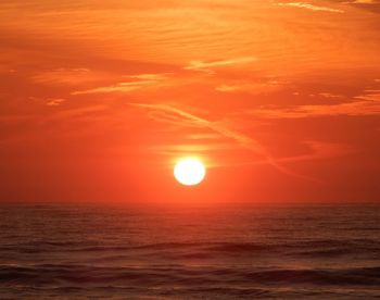 Scenic view of sea at sunset