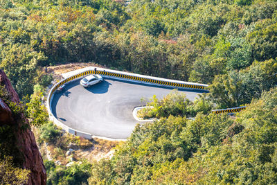 Winding mountain road on fuxi mountain