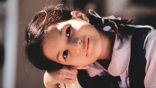 Close-up portrait of a young woman