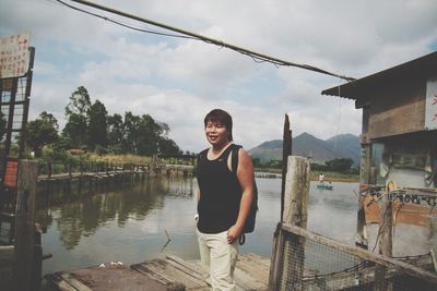 Portrait of woman in water