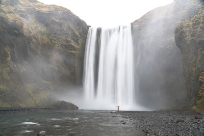 Scenic view of waterfall