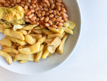 High angle view of meal served in plate