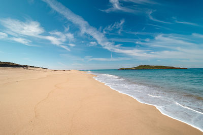 Scenic view of beach against sky