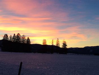 Scenic view of landscape at sunset