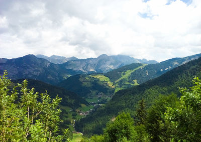 Scenic view of mountains against sky