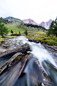 Scenic view of river flowing through rocks