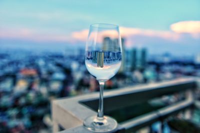 Close-up of wine glass on table