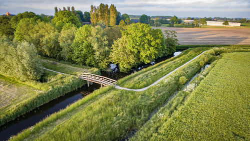 Walking bridge over eppenhuizermaar, zandeweer