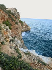 Close-up of sea against clear sky