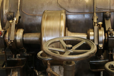 Close-up of old machine part