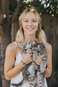 Portrait of woman smiling