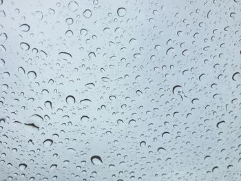 Close-up of water drops on glass