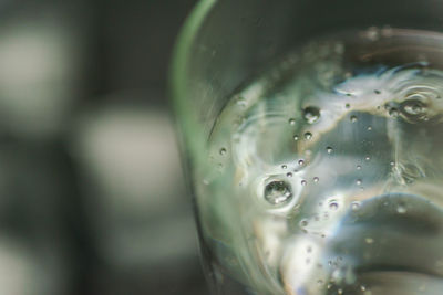 Close-up of water drops on glass
