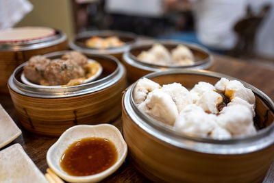 Close-up of food on table