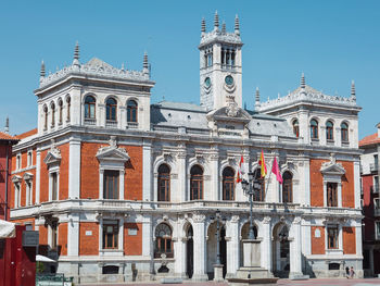 Facade of valladolid's city hall in the main square