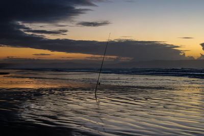 Scenic view of sea at sunset